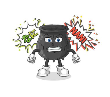 Kazan anime kızgın vektörü. karikatür