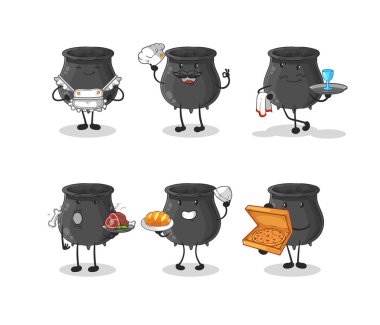 Kazan Restoran Grubu karakteri. karikatür maskotu vektosu