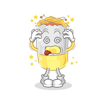 Baş döndürücü sigara maskotu. çizgi film vektosu