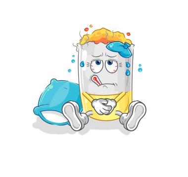 Sigara hastalıklı vektör. karikatür