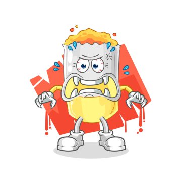 Sigara canavarı vektörü. karikatür