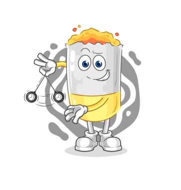 Sigara hipnotize eden çizgi film. karikatür maskotu vektosu