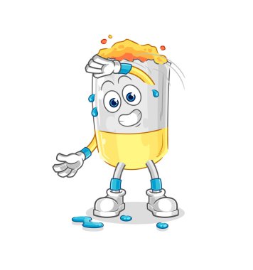 Sigara germe karakteri. karikatür maskotu vektosu