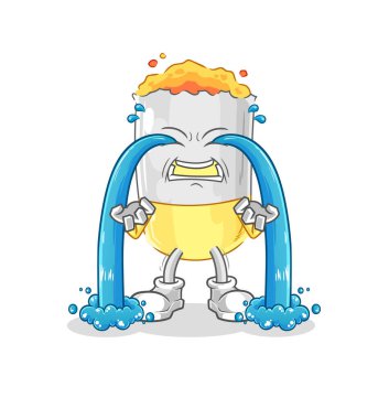 Sigara ağlayan illüstrasyon. karakter vektosu