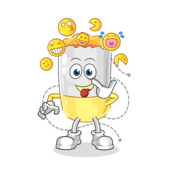 Sigara gülüşü ve alaycı karakter. karikatür maskotu vektosu