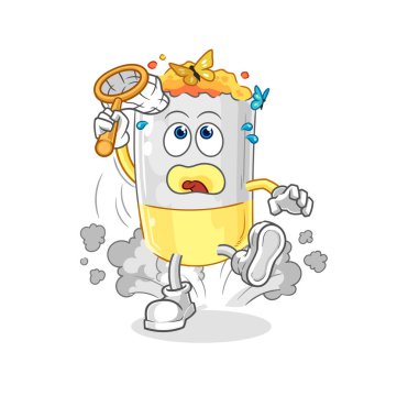 Sigara Yakalama Kelebeği illüstrasyonu. karakter vektosu