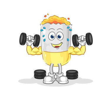 Sigara ağırlığı eğitimi illüstrasyonu. karakter vektosu