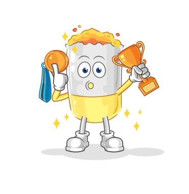 Trophie ile sigara kazanan. karikatür