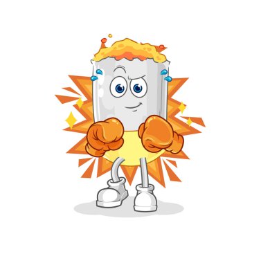 Sigara boksörü karakteri. karikatür maskotu vektosu