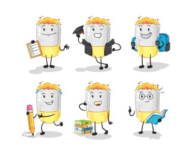 sigara eğitimi karakterini belirler. karikatür maskotu vektosu