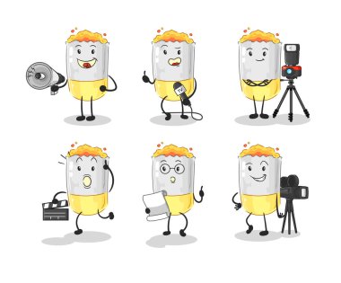 Sigara eğlence grubu karakteri. karikatür maskotu vektosu