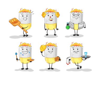 sigara mesleği karakter belirler. karikatür maskotu vektosu