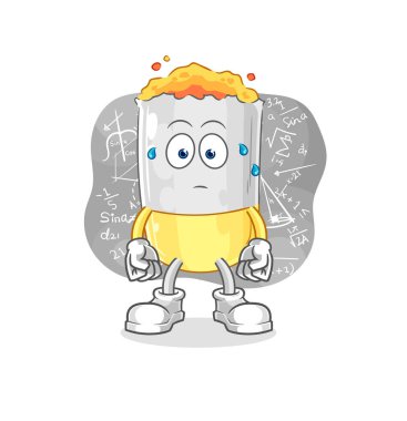 Sigara düşünen sert vektör. karikatür