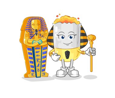 Antik Mısırlı sigara çizgi filmi. karikatür maskotu vektosu