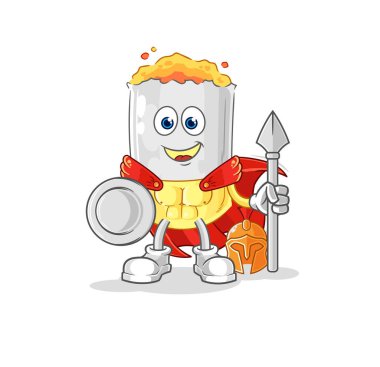 Sigara Spartalı karakter. karikatür maskotu vektosu