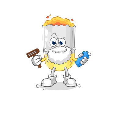 Sigara tıraşlı yüz kılı vektörü. karikatür