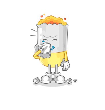 Sigara üfleyen burunlu karakter. karikatür maskotu vektosu