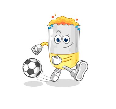 Sigara karikatürü tekmeliyor. karikatür maskotu vektosu