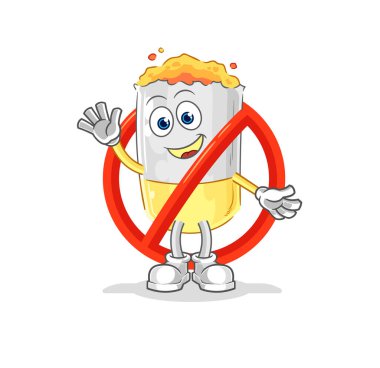 Sigara maskotuna hayır demek. çizgi film vektosu