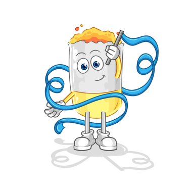 Sigara Ritmik Jimnastik maskotu. çizgi film vektosu