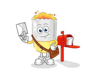 Sigara postacısının vektörü. karikatür