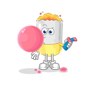 Sigara çiğneyen sakız vektörü. karikatür