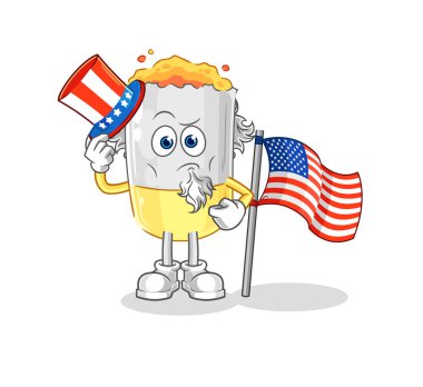 Sam Amca karakteri. karikatür maskotu vektosu