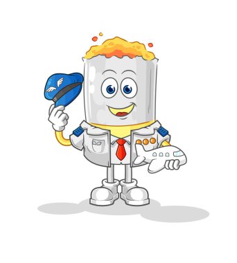 Sigara pilotu maskotu. çizgi film vektosu