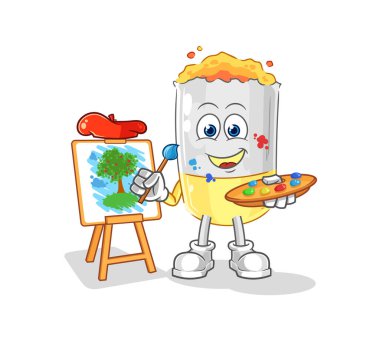 Sigara sanatçısı maskotu. çizgi film vektosu