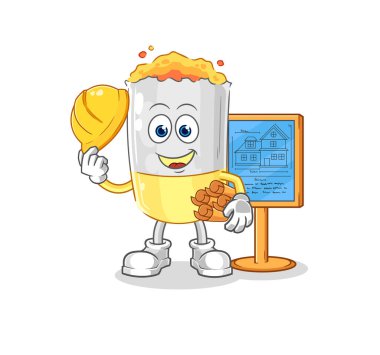 Sigara Mimarı illüstrasyonu. karakter vektosu