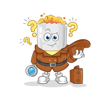 Sigara dedektifi vektörü. karikatür