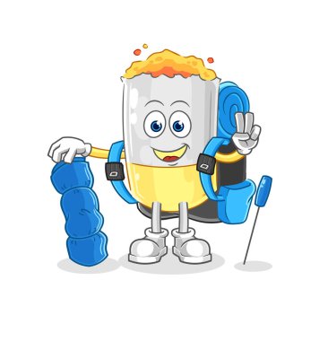 Sigara kamp maskotu. çizgi film vektosu