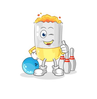 Sigara oyunu bowling illüstrasyonu. karakter vektosu