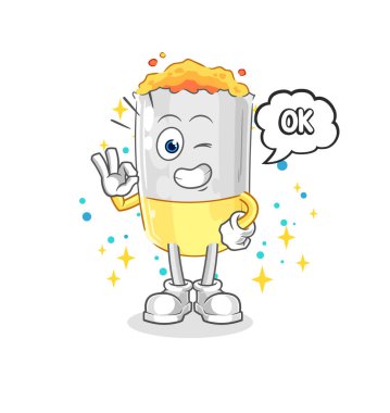 Sigara kabul ediyor maskot. çizgi film vektosu