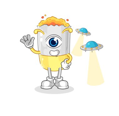 Uzaylı sigara çizgi film maskotu Vecto