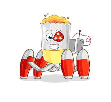 Sigara gelecekteki robot vektörü. karikatür