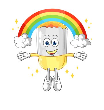 Gökkuşaklı sigara. çizgi film vektosu