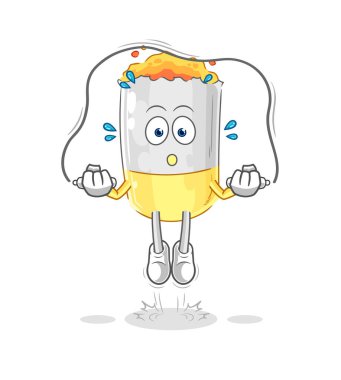 Sigara atlama ipi egzersizi. karakter vektosu