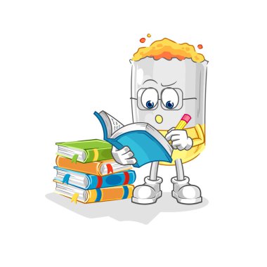 Sigara okuyan maskot. çizgi film vektosu