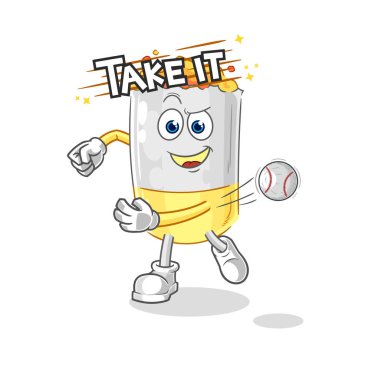 Sigara fırlatma beysbol vektörü. karikatür