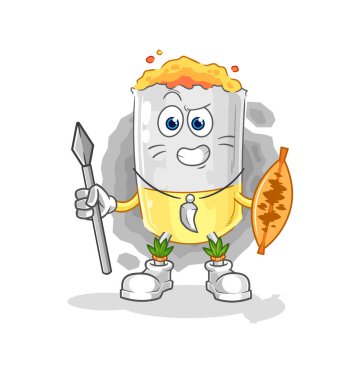 Sigara Afrikalı kabile maskotu. çizgi film vektosu