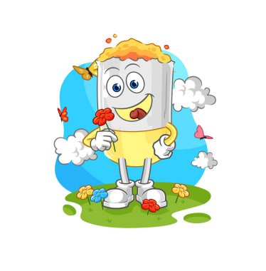 İlkbaharda sigara kıracağı çiçekleri. karakter vektosu