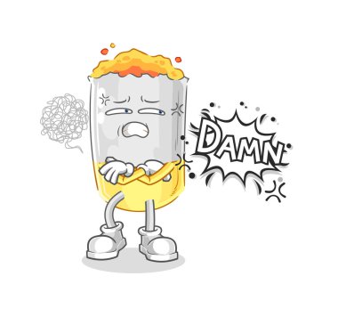 the cigarette very pissed off illustration. character vecto