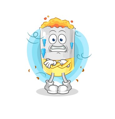 Sigara soğuk illüstrasyonu. karakter vektosu