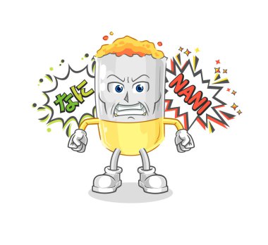 Sigara anime kızgın vektörü. karikatür