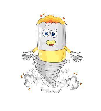 Kasırga çizgi film karakteri vecto 'daki sigara.