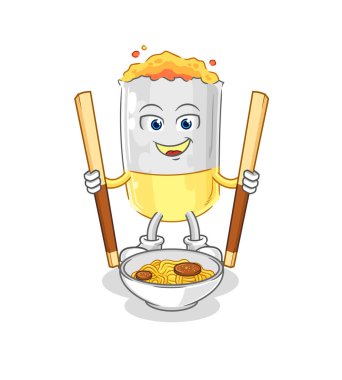 Sigara yiyen erişte çizgi filmi. karakter maskotu vekto