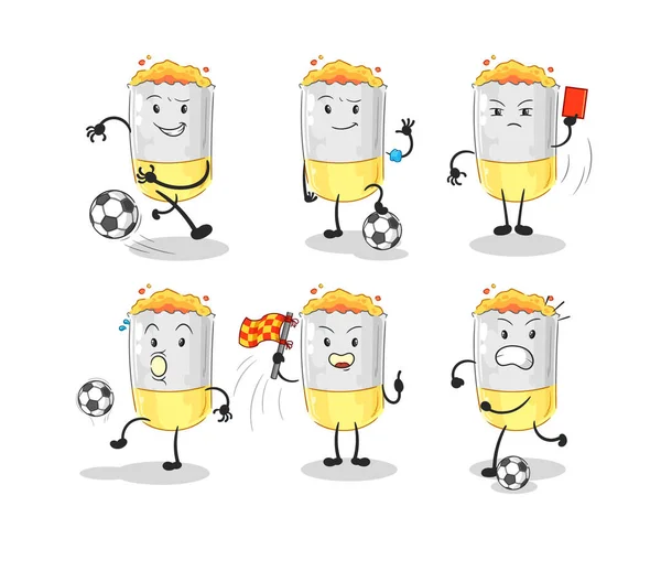 Cigarette Football Group Character Cartoon Mascot Vecto — Stock Vector