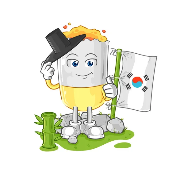 Carácter Coreano Del Cigarrillo Mascota Dibujos Animados Vecto — Vector de stock