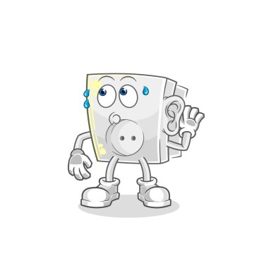 Elektrik prizi dinleme vektörü. karikatür